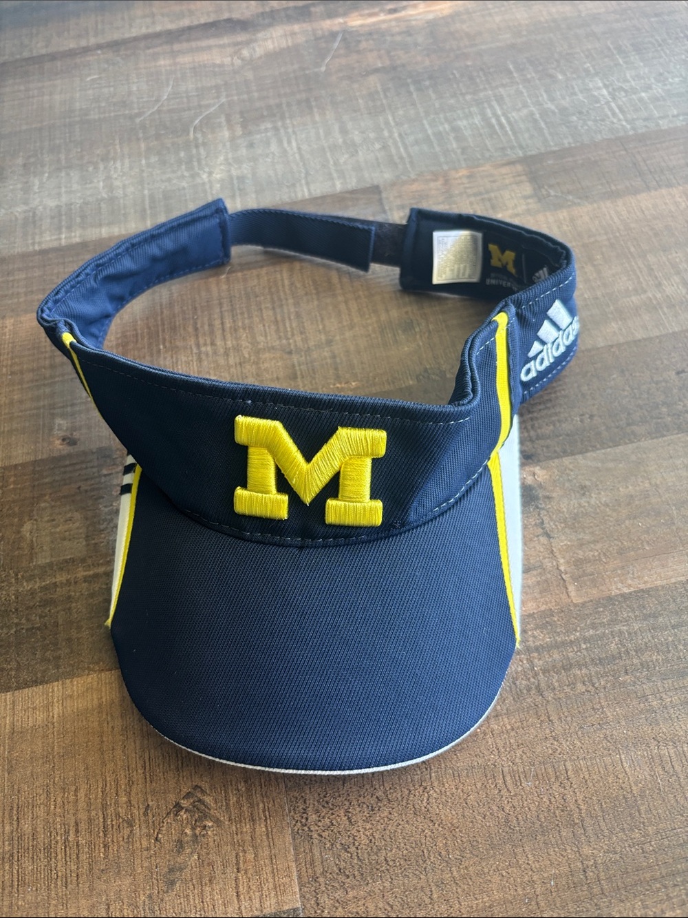 Adidas Navy and Yellow University of Michigan Visor